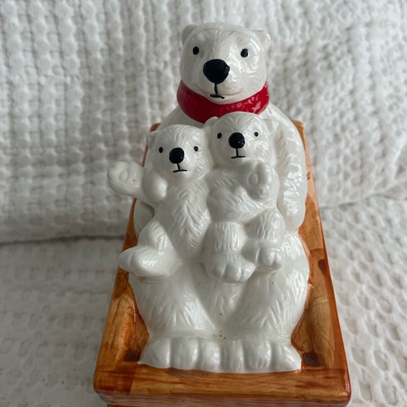 Vintage 2002 Coca Cola Polar Bear & Cubs Trinket/Jewelry Box - Picture 4 of 11